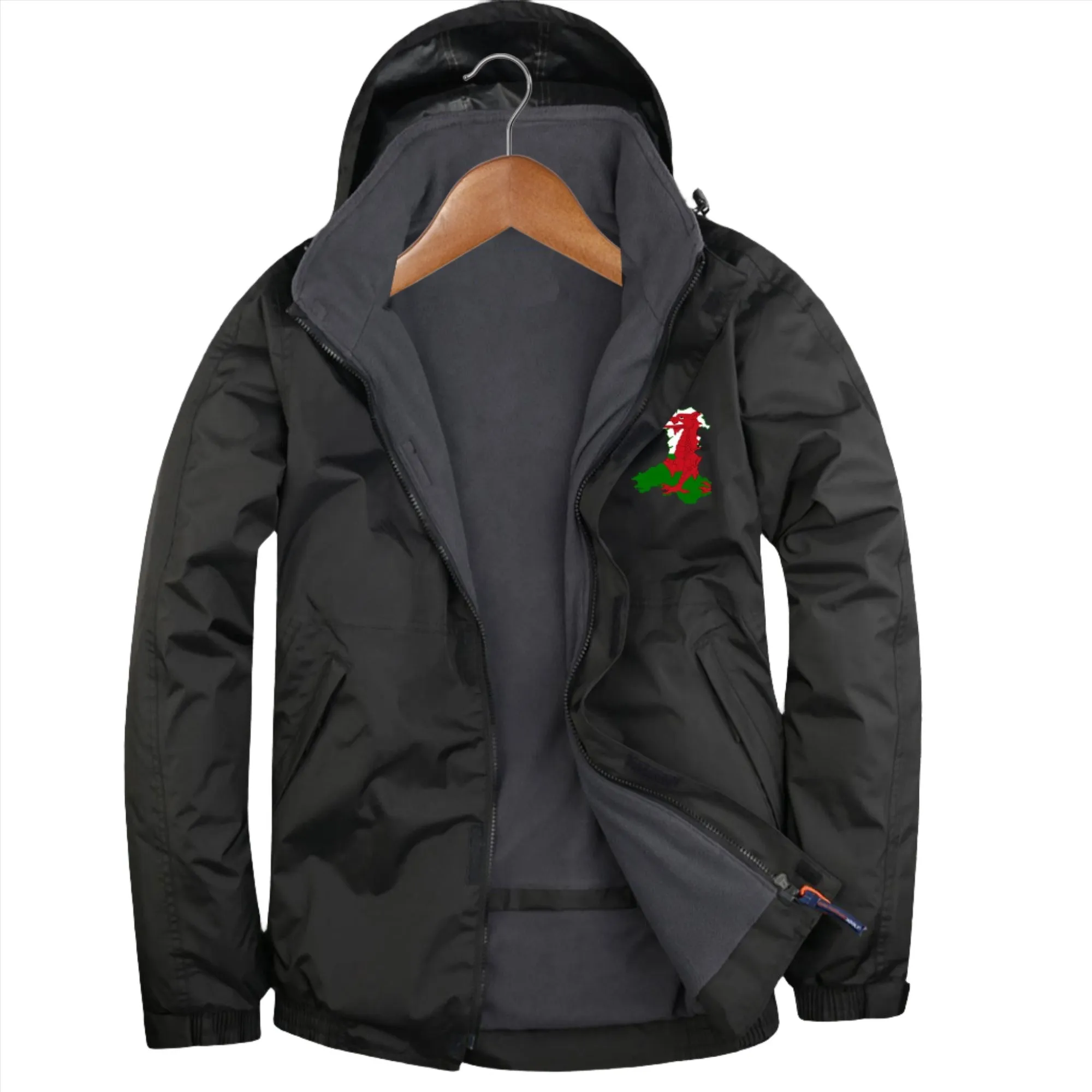 Wales Flag Map Embroidered Premium Outdoor Jacket