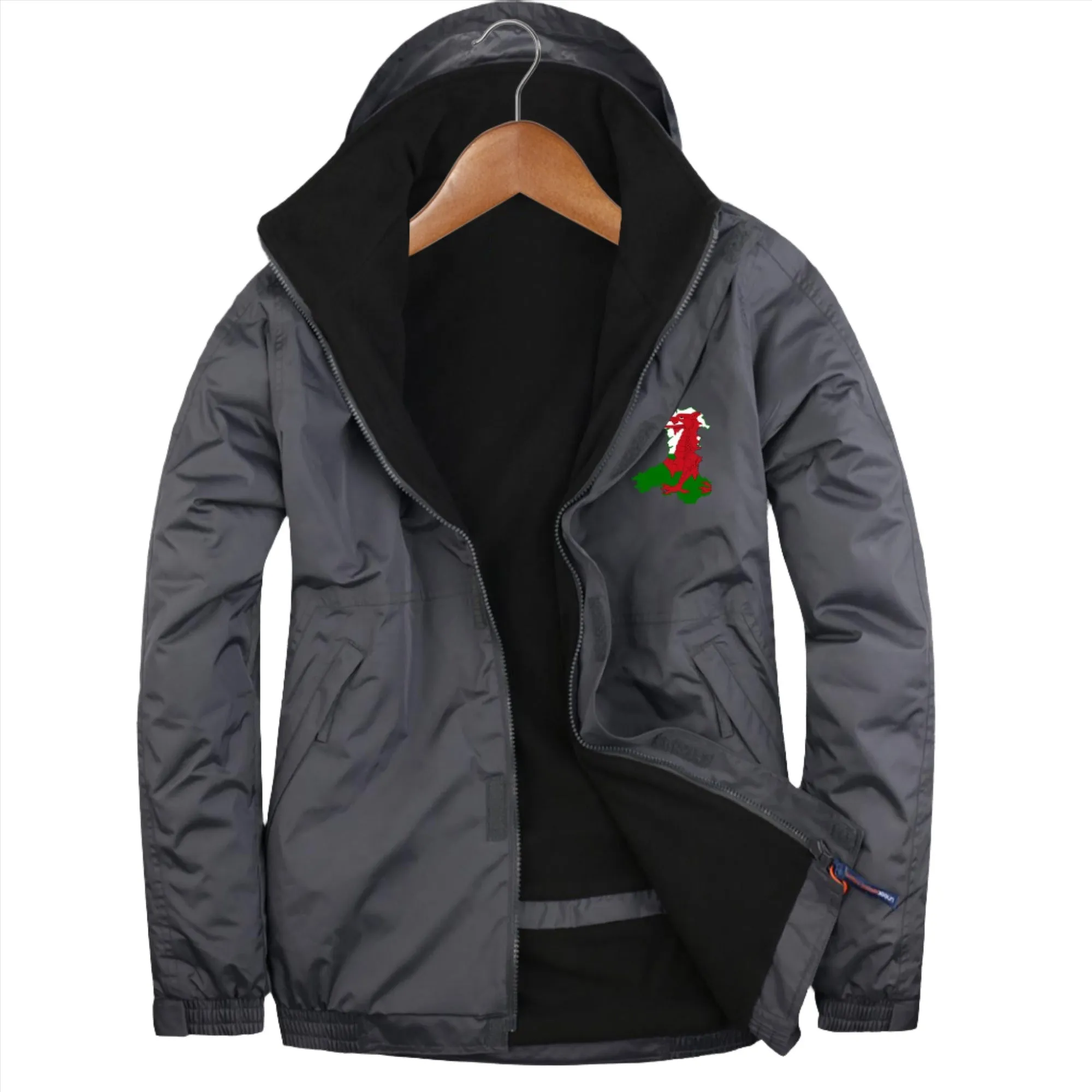 Wales Flag Map Embroidered Premium Outdoor Jacket