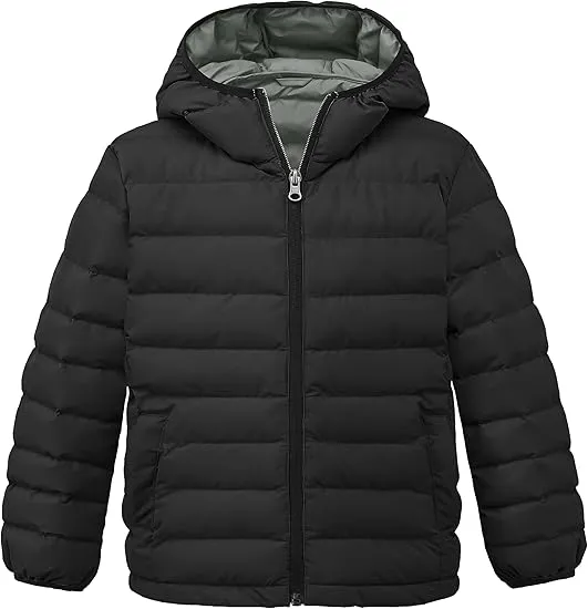 Wantdo girls lightweight winter coat hooded puffer jacket