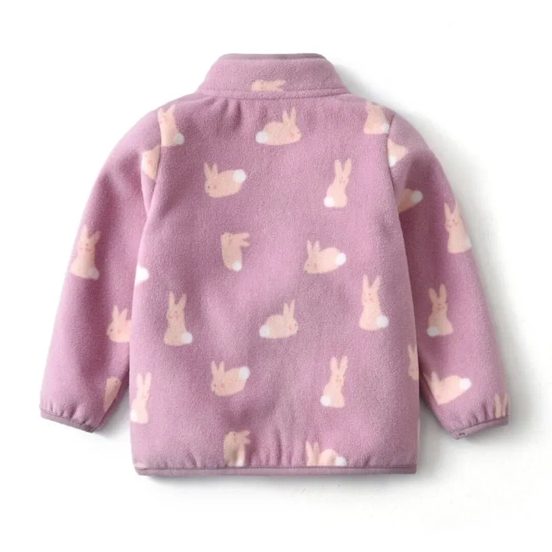 Warm Soft Fleece Jackets and Sweatshirts for Little Girls - Purple