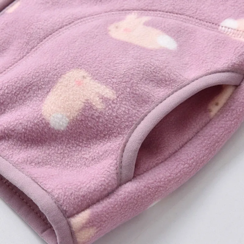 Warm Soft Fleece Jackets and Sweatshirts for Little Girls - Purple