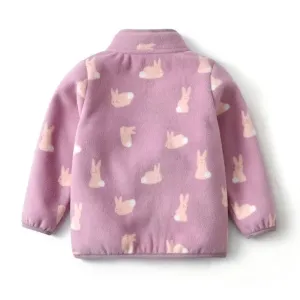 Warm Soft Fleece Jackets and Sweatshirts for Little Girls - Purple