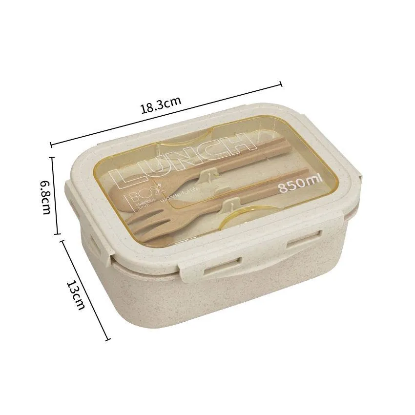 Wheat Straw Insulated Lunch Student Convenient Lunch Box