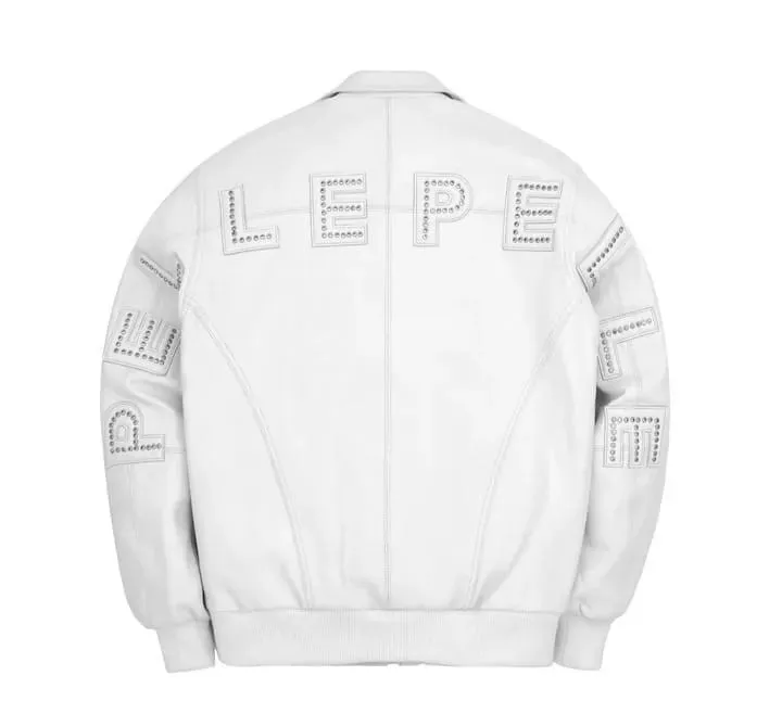 White Pelle Pelle Bomber Jacket