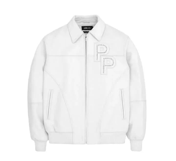 White Pelle Pelle Bomber Jacket