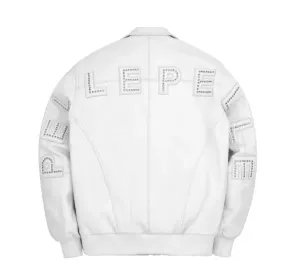 White Pelle Pelle Bomber Jacket