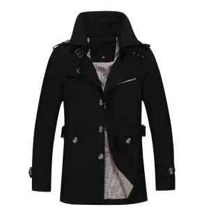 Wholesale Factory Fashion Wear Button Up Trench Jacket Mens Winter Safari Coat With Slant Pocket