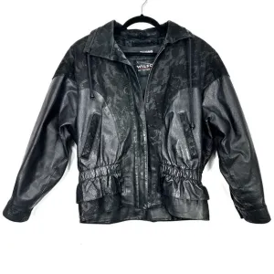 WILSONS LEATHER black leather bomber jacket