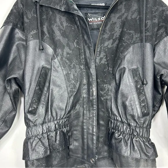 WILSONS LEATHER black leather bomber jacket