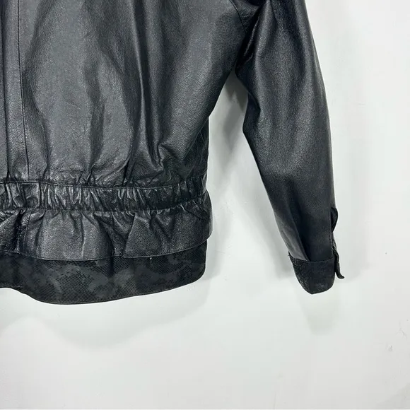 WILSONS LEATHER black leather bomber jacket
