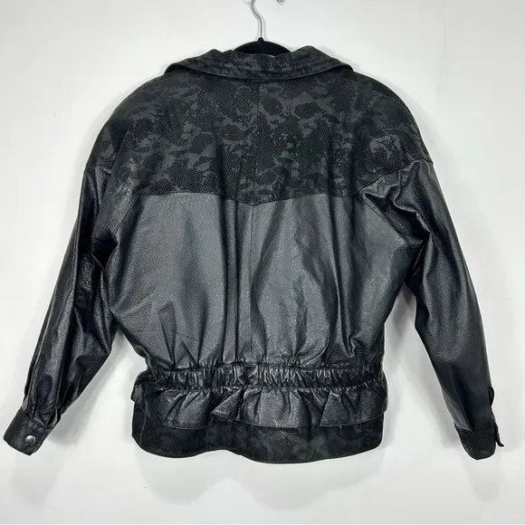 WILSONS LEATHER black leather bomber jacket