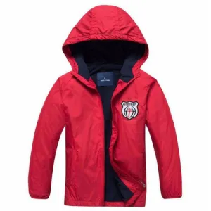 Windbreaker Polar Fleece Windproof Jacket - Red