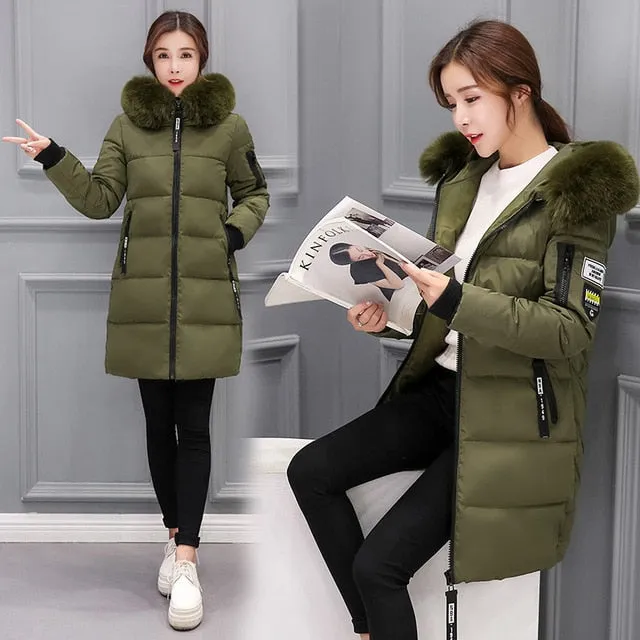 Winter jacket women 2018 new female parka coat feminina long down jacket plus size long hooded duck down coat jacket Women