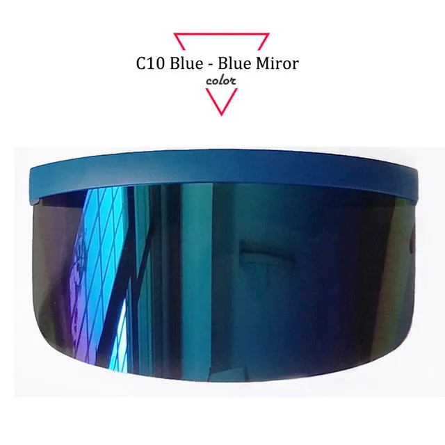 Women Oversize Shield Visor Sunglasses Women Retro Windproof Glasses Men Shield Visor Flat Top Hood Eyeglasses