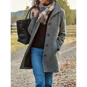 Women's Classic Button Down Winter Coat | Heated