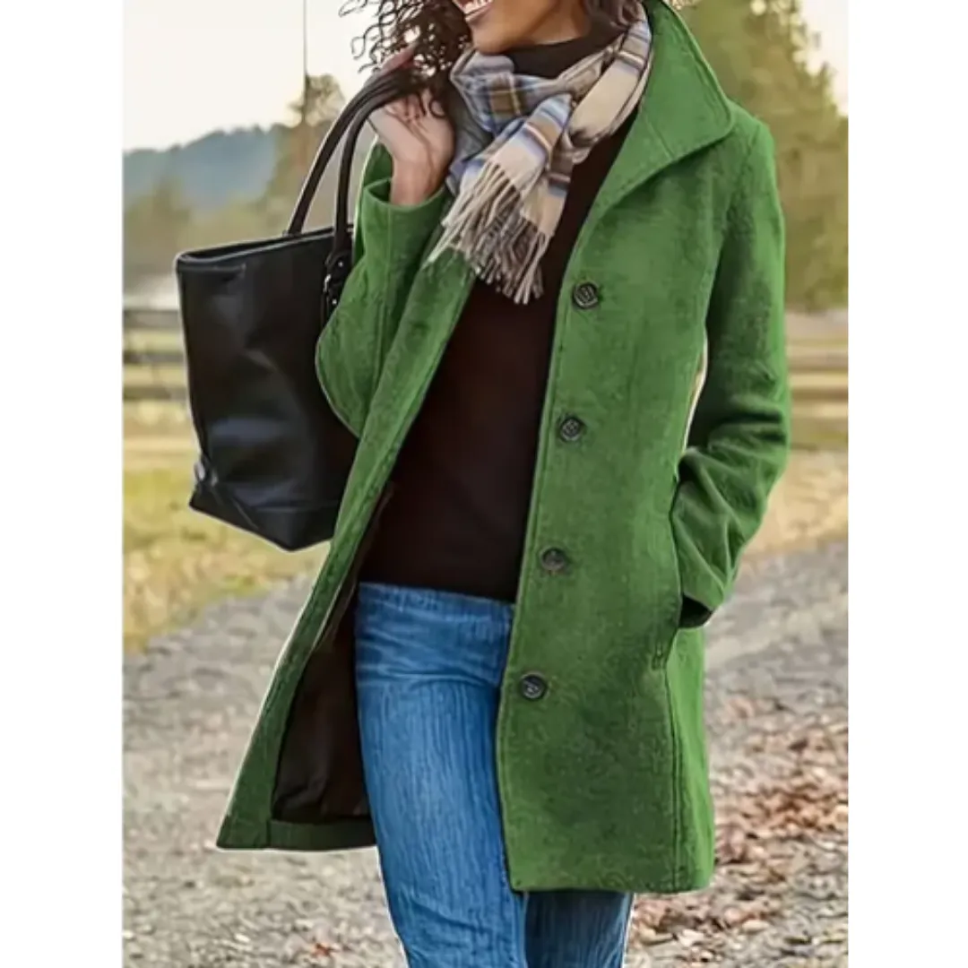 Women's Classic Button Down Winter Coat | Heated