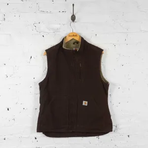 Womens Fleece Lined Carhartt Bodywarmer Gilet - Brown - Womens L