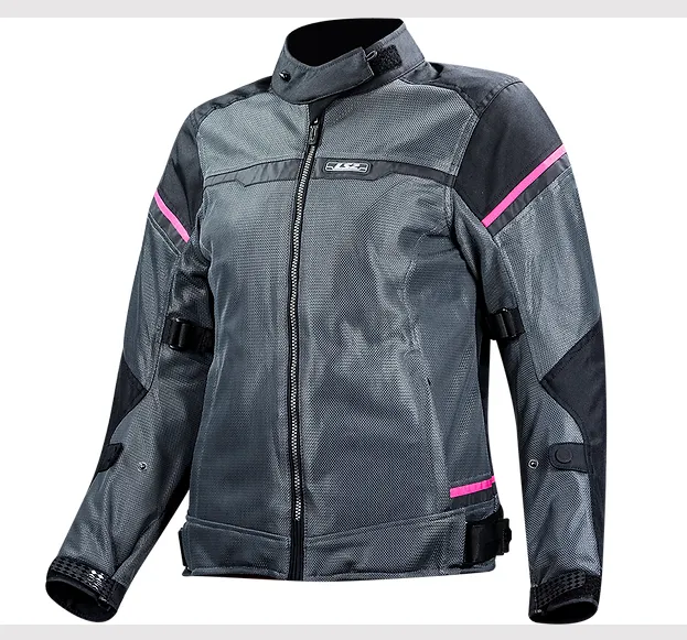 Women's LS2 RIVA Touring Jacket - BLACK/GREY/PINK
