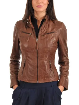 Women's Slim Fit Leather in brown