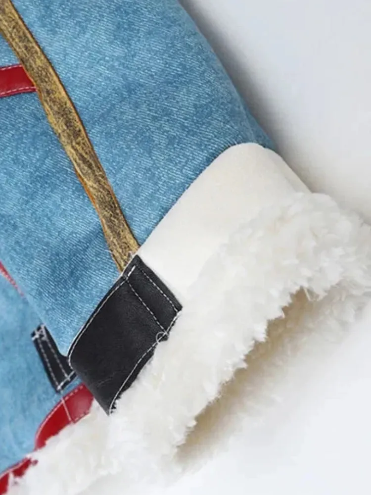 Y2K Faux Fur Biker Jacket