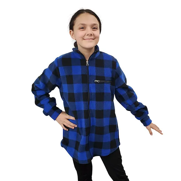 YOUTH CAMP JACKET BUFFALO CHECK BLUE