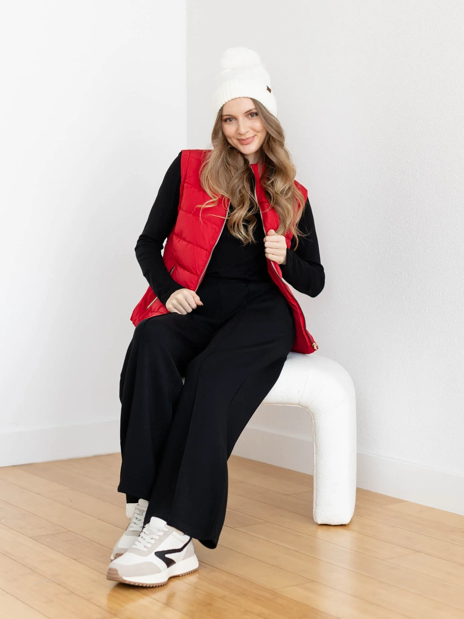 Zipper Detail Puffer Vest