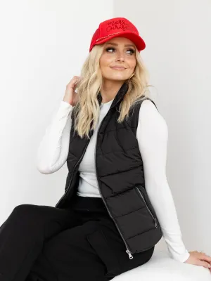 Zipper Detail Puffer Vest
