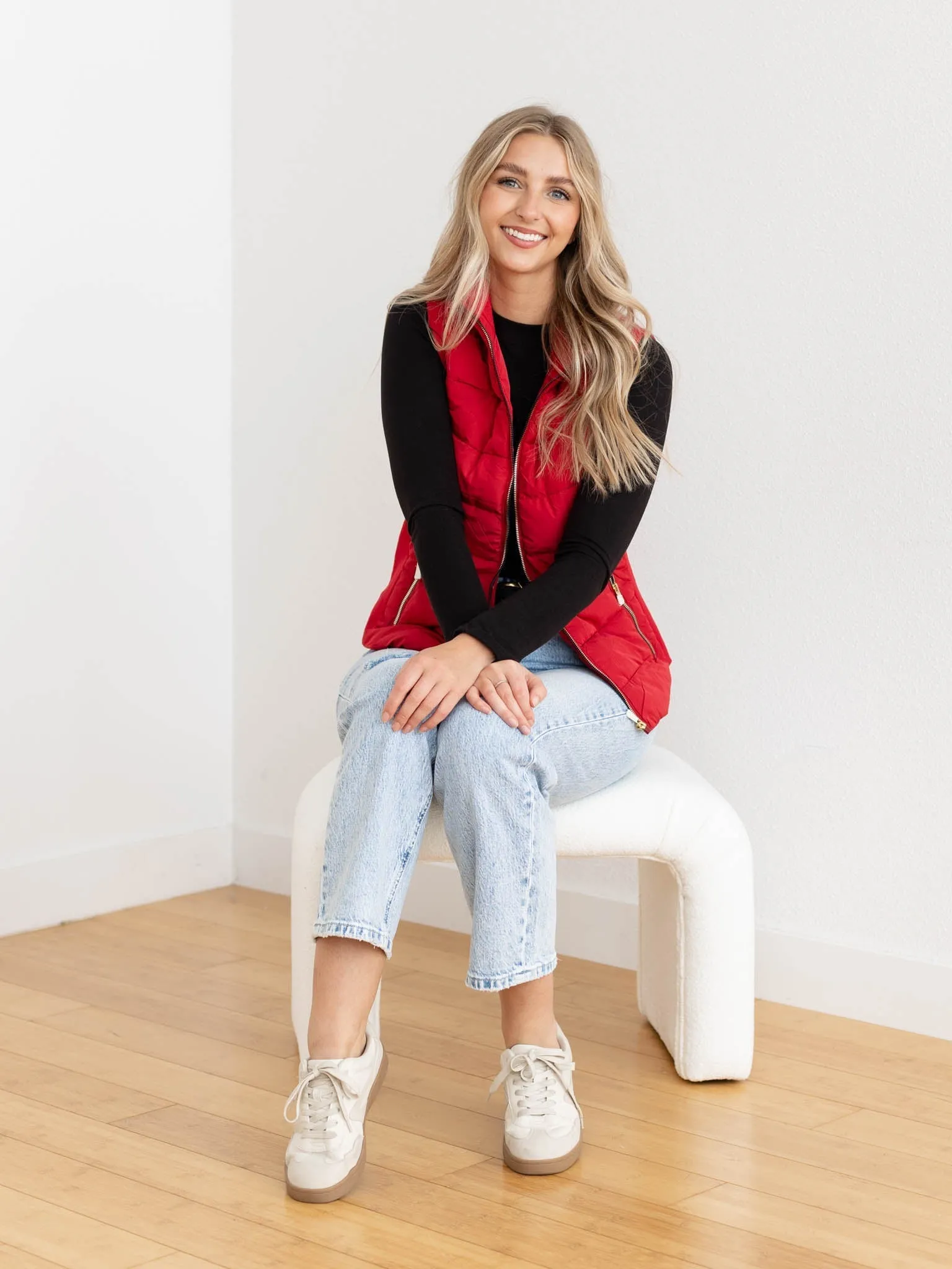 Zipper Detail Puffer Vest