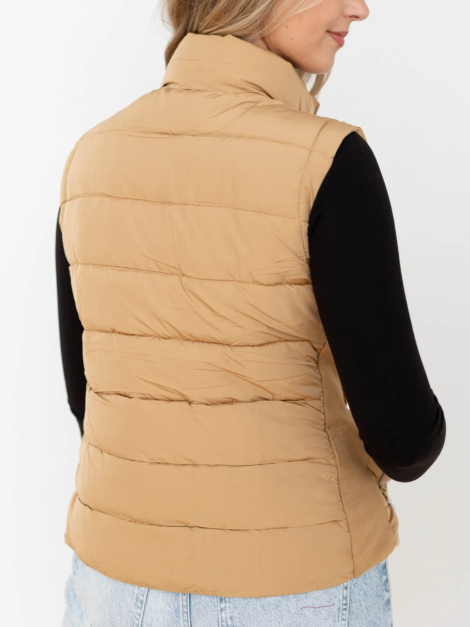 Zipper Detail Puffer Vest